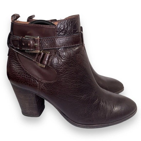 Louise Et Cie Lo- Vianne Buckle Ankle Booties Brown Leather Women's Size 6.5 - Picture 2 of 9